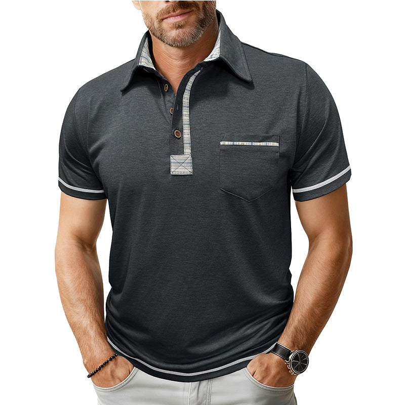 Big & Tall Men's Casual Pocket Button Lel POLO Short Sleeve T-Shirt S-3XL