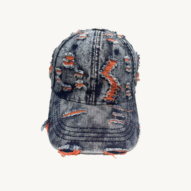 Personalized Washed Denim Hole Vintage Cap