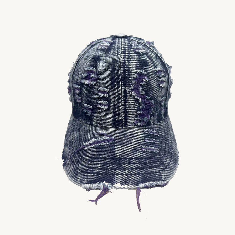 Personalized Washed Denim Hole Vintage Cap