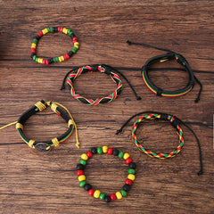 Tree Of Life Men's Hand-woven Leather Bracelet New Multi-color Optional Multi-layer Combination Set Decoration