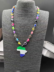 Natural Stone 10mm Turquoise Black Gallstone Cross Rosary Men's Necklace Long Chain Accessories