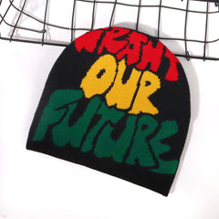 WANT OUR FUTURE Alphabet Jacquard Knit Hat