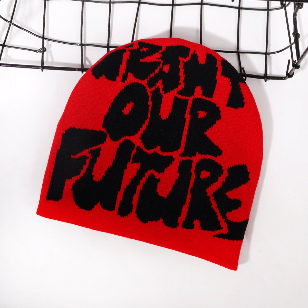 WANT OUR FUTURE Alphabet Jacquard Knit Hat