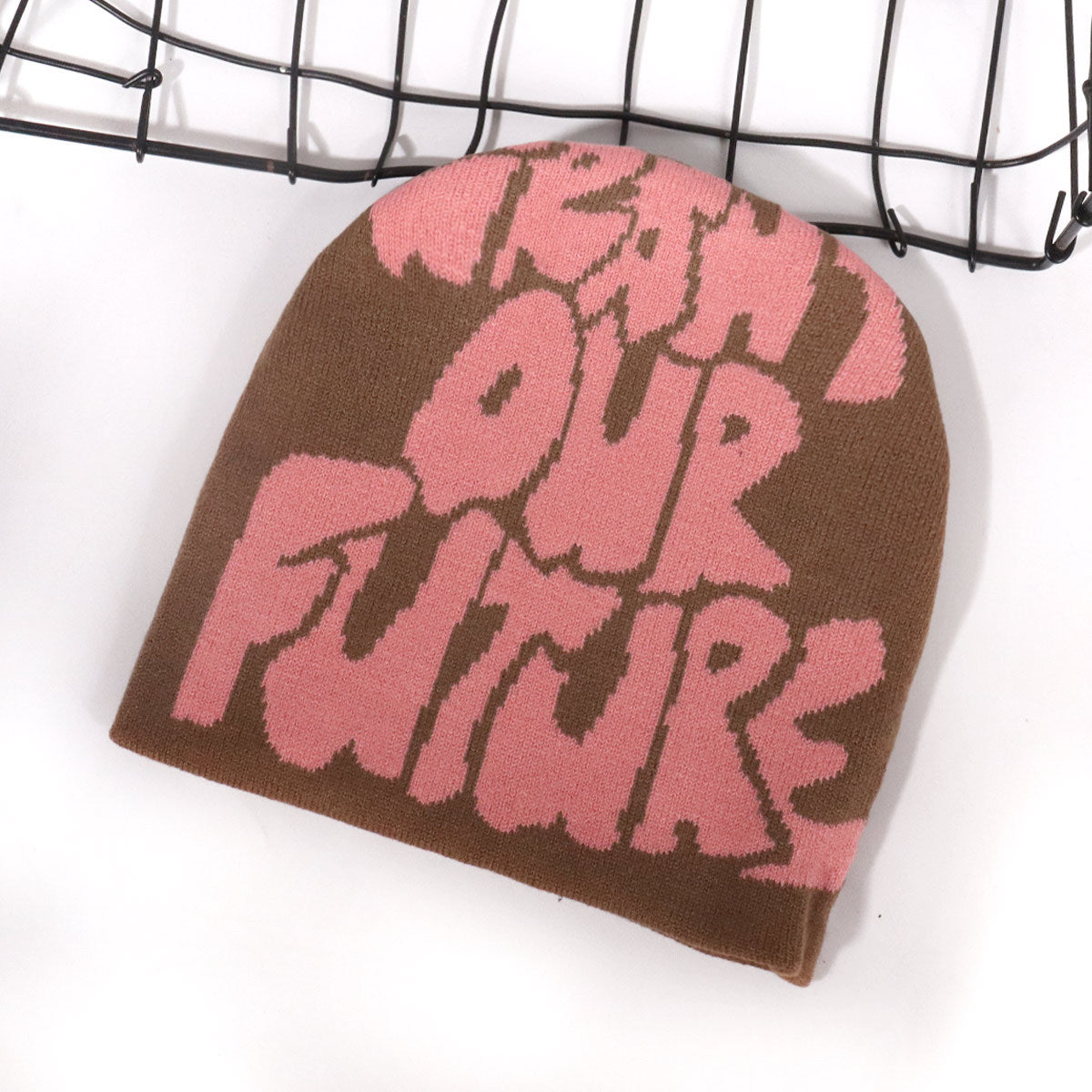 WANT OUR FUTURE Alphabet Jacquard Knit Hat