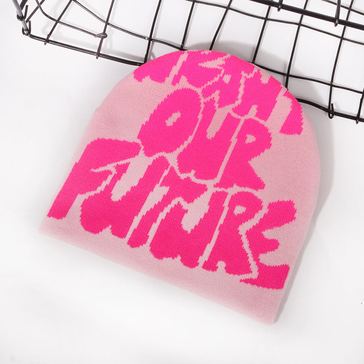 WANT OUR FUTURE Alphabet Jacquard Knit Hat