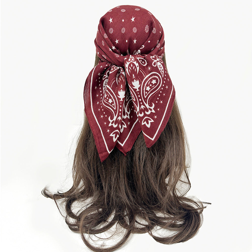 Cashew Flower Square Decorative Scarf Dual-use Headscarf