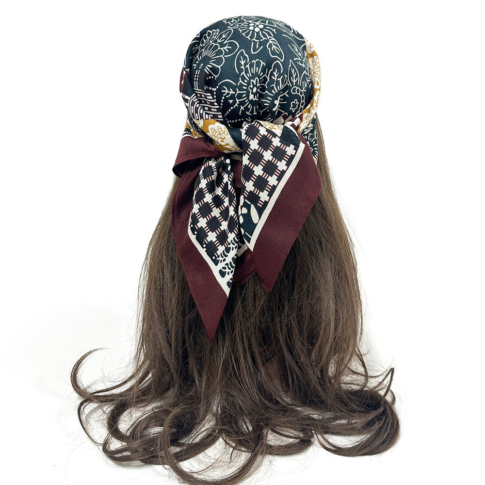 Cashew Flower Square Decorative Scarf Dual-use Headscarf