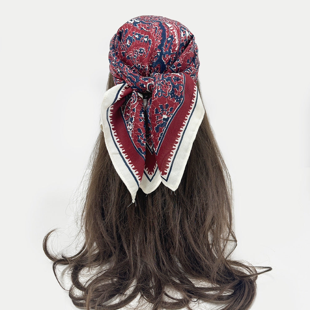 Cashew Flower Square Decorative Scarf Dual-use Headscarf