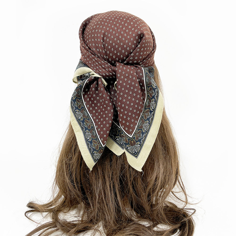 Cashew Flower Square Decorative Scarf Dual-use Headscarf