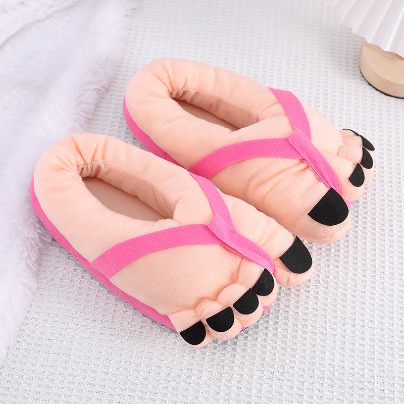 Spoof Creative Personality Cute Funny Big Feet Warm Cotton Slippers