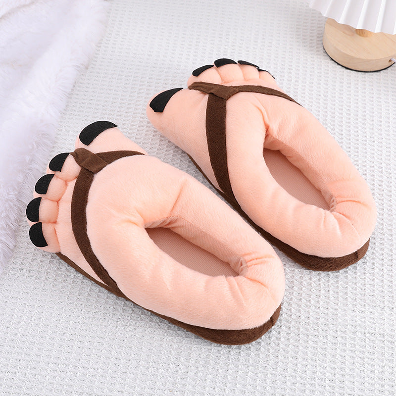 Spoof Creative Personality Cute Funny Big Feet Warm Cotton Slippers