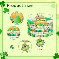 St. Patrick's Day Irish Festival LUCKY Green Soft Pottery Bracelet