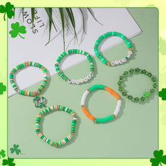 St. Patrick's Day Irish Festival LUCKY Green Soft Pottery Bracelet