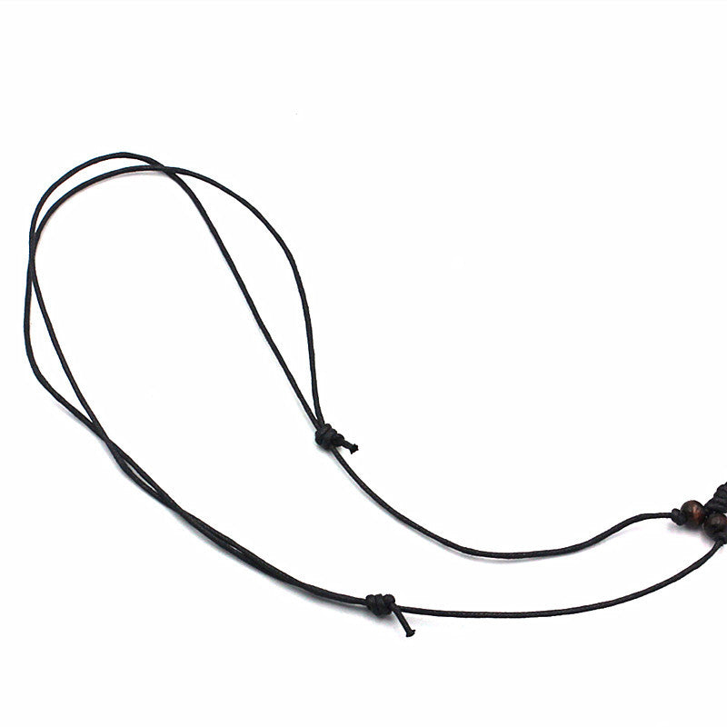 Ethnic Tribal Maori Fish Hook Bone Imitation Resin Necklace