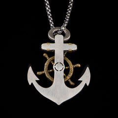 Vintage Anchor Compass Rudder Hip-hop All-match Necklace