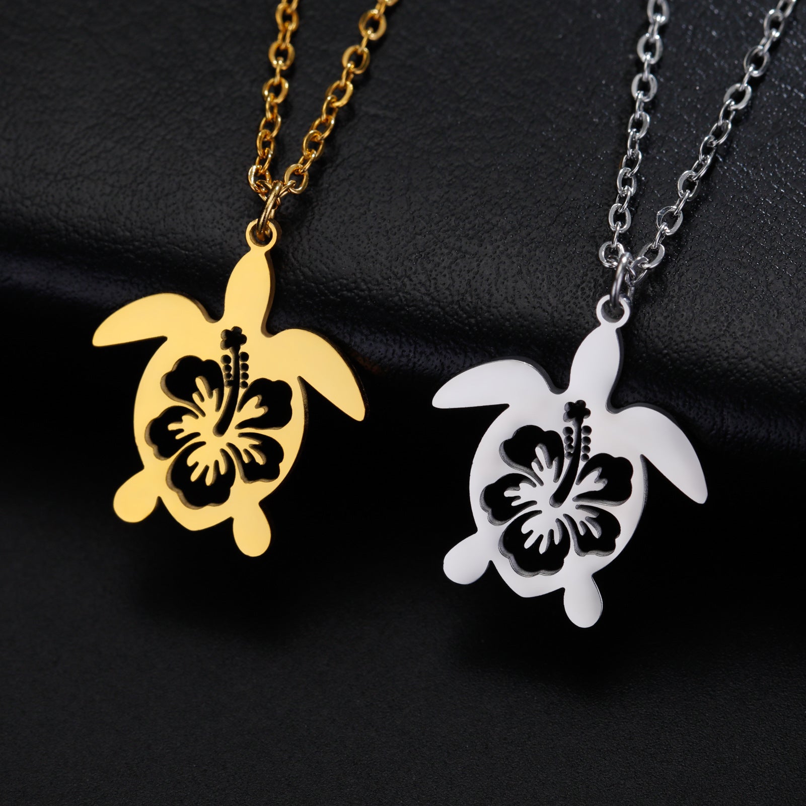 Hollow Turtle Natural Animal Stainless Steel Necklace