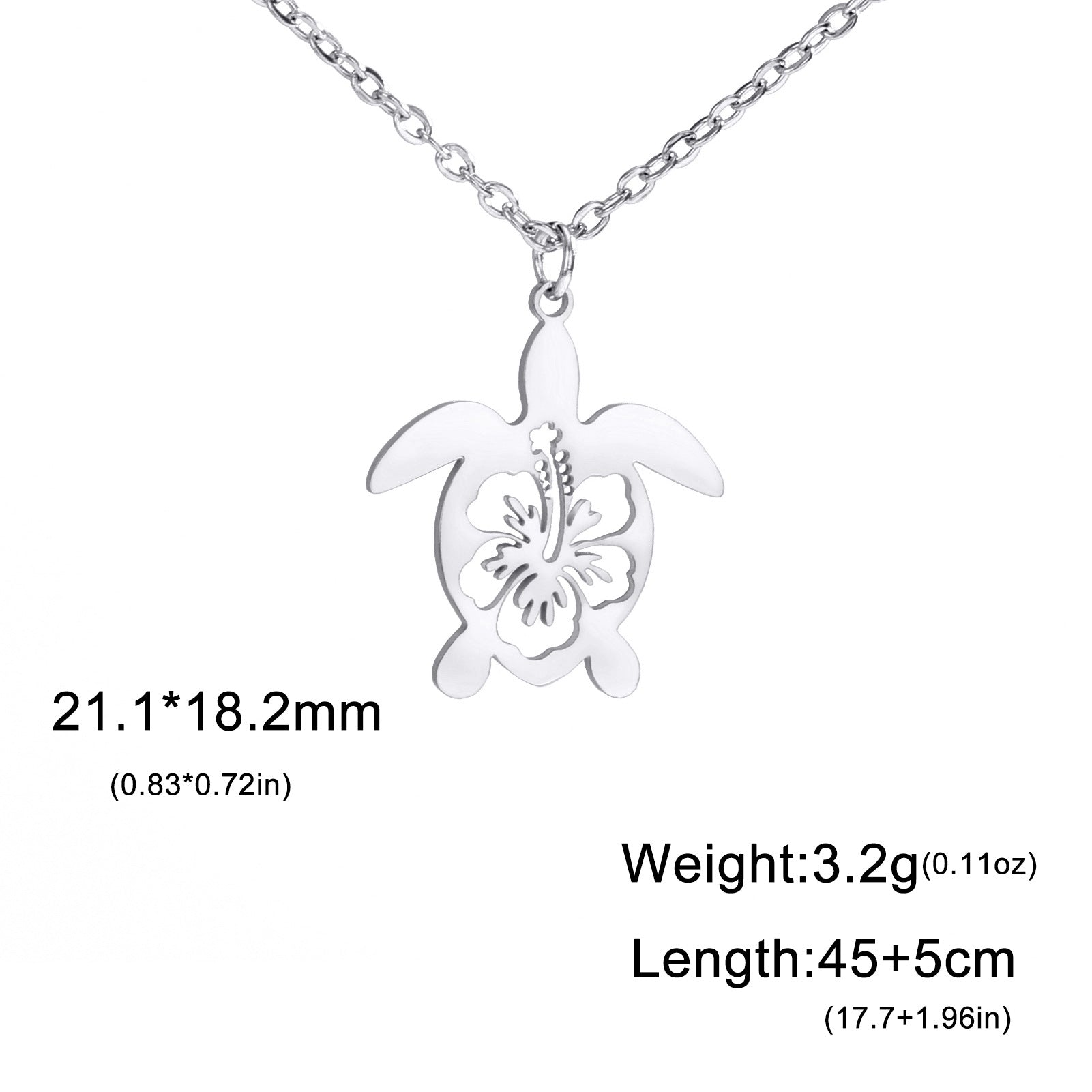 Hollow Turtle Natural Animal Stainless Steel Necklace