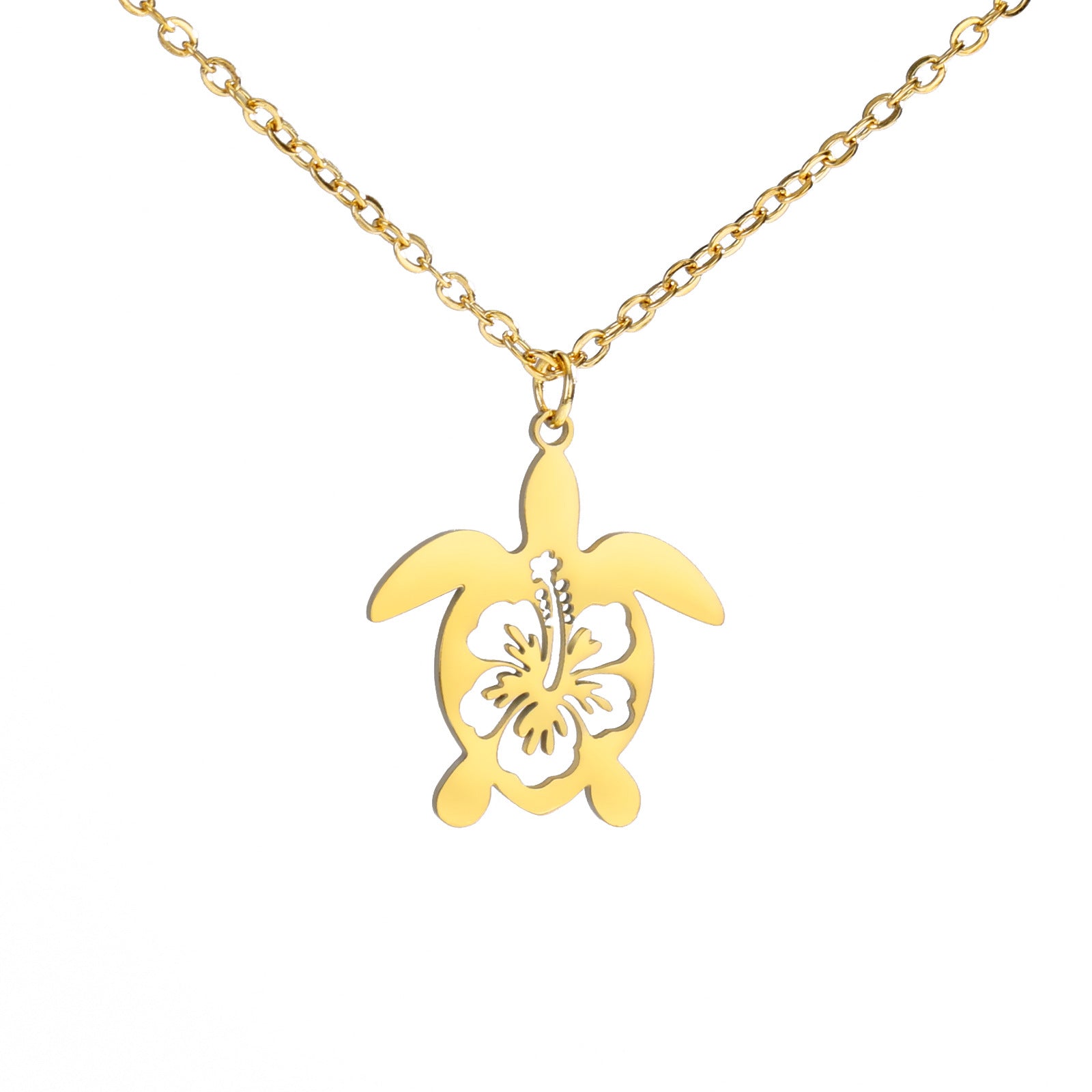 Hollow Turtle Natural Animal Stainless Steel Necklace