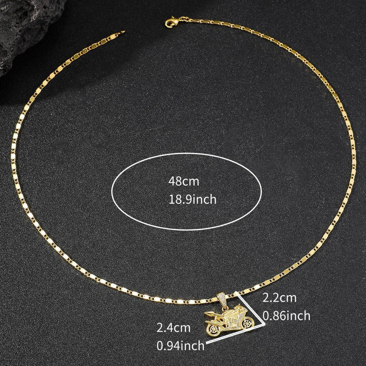 Vintage Motorcycle Pendant Men's Necklace