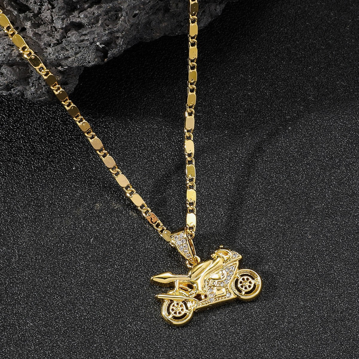 Vintage Motorcycle Pendant Men's Necklace