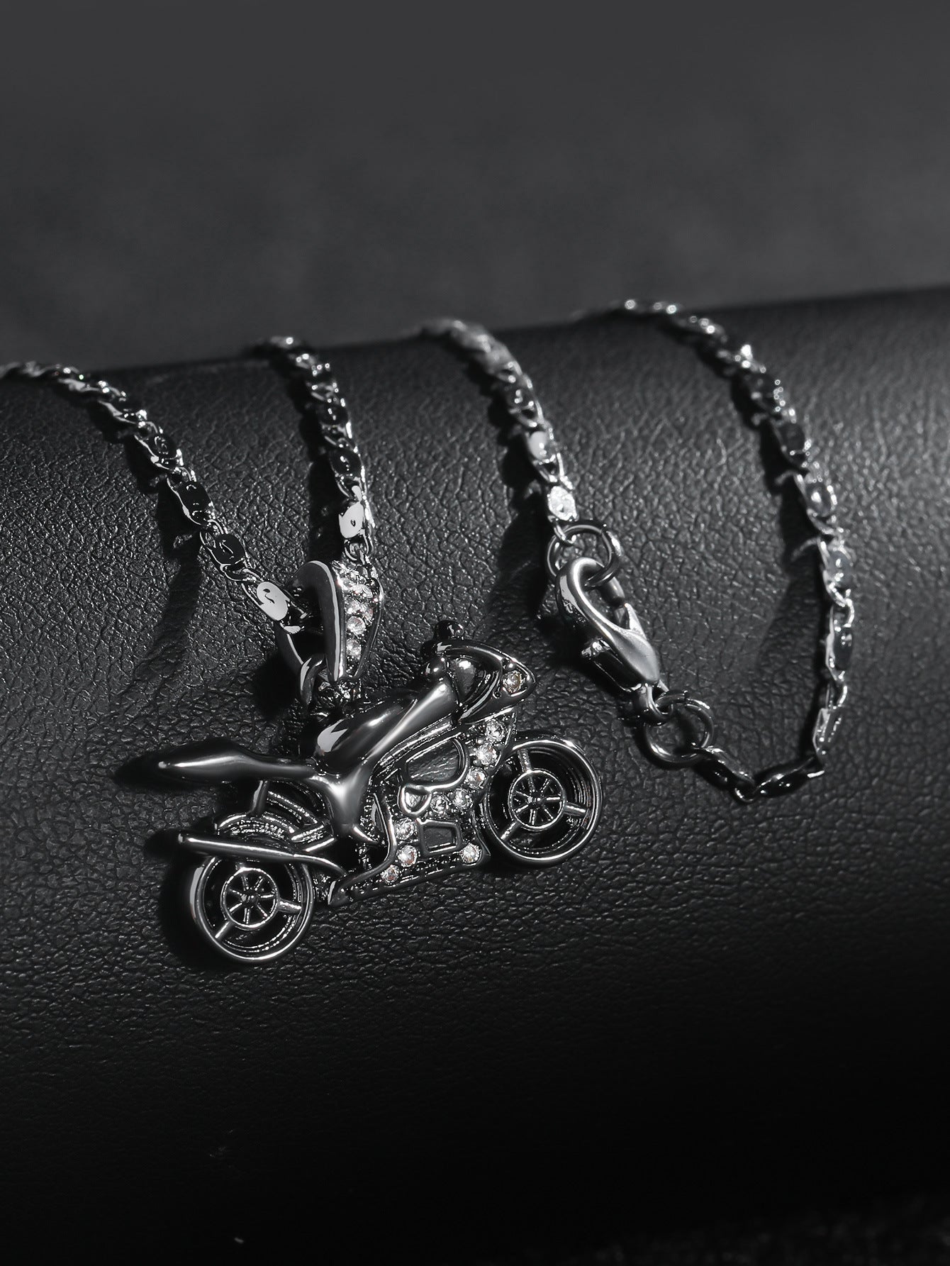 Vintage Motorcycle Pendant Men's Necklace