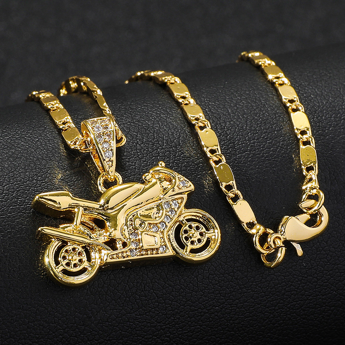 Vintage Motorcycle Pendant Men's Necklace