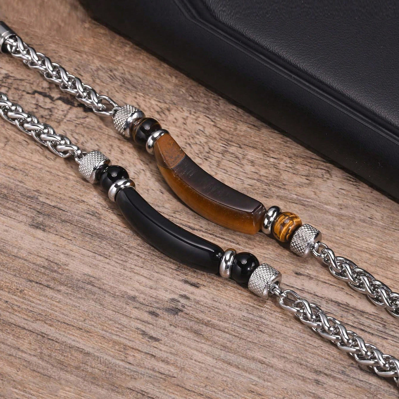 Tiger Eye Bracelet Cuban Chain Blackstone Bracelet