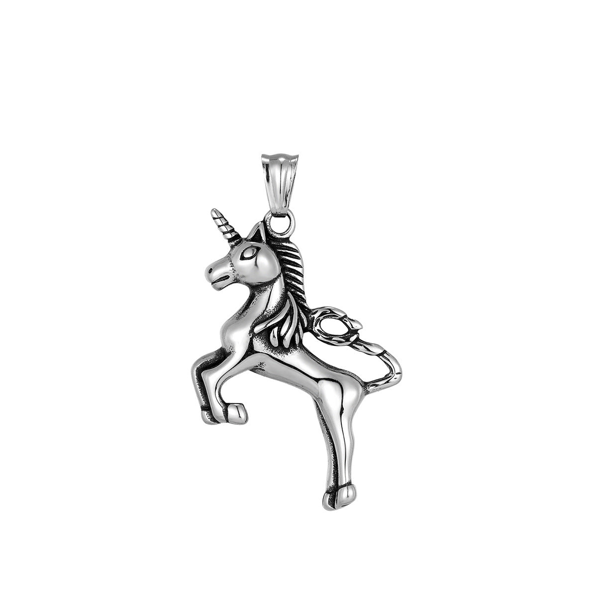 Hip Hop Style Stereo Horse Stainless Steel Necklace