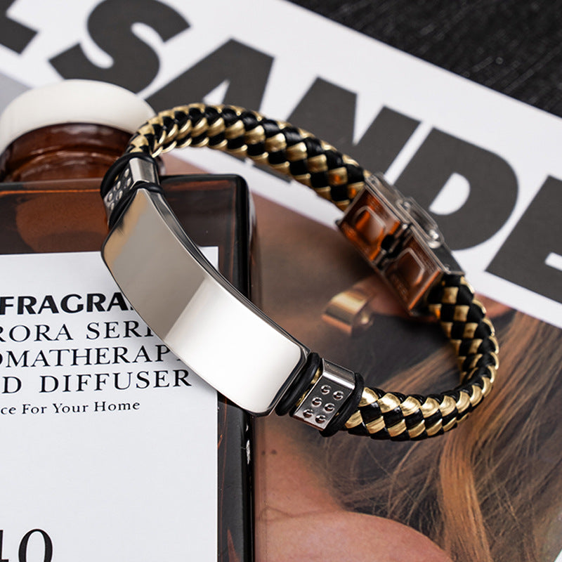 Business Retro Bracelet Rope Wided Bracelet Couple Gift