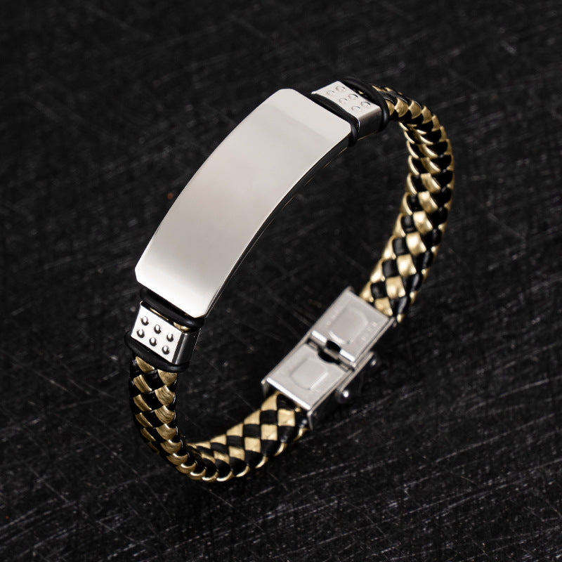 Business Retro Bracelet Rope Wided Bracelet Couple Gift