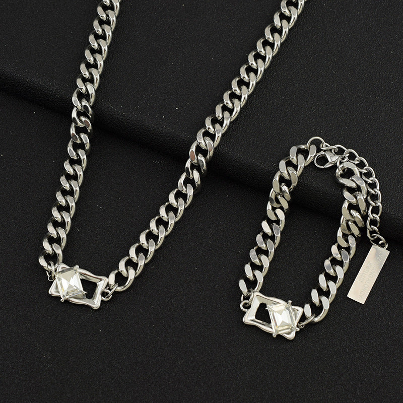 Minimalist Personalized Necklace and Bracelet Set for Men and Women