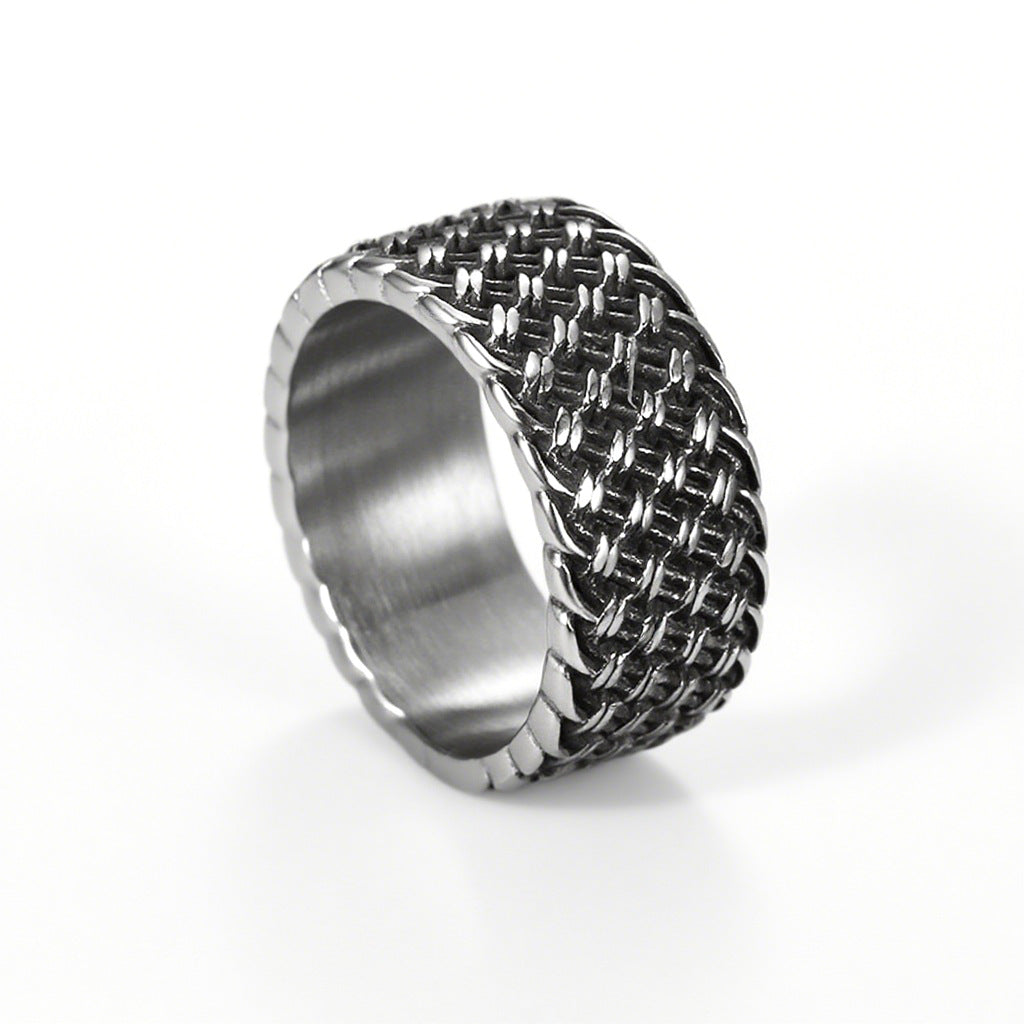 Circle Ring Titanium Steel Men's Vintage Band