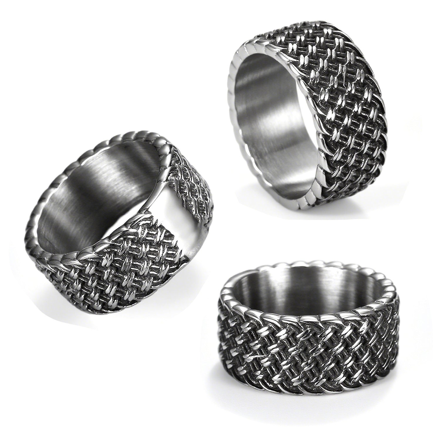 Circle Ring Titanium Steel Men's Vintage Band