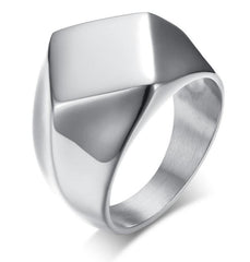 Irregular Diamond-Shaped Solid Titanium Steel Ring
