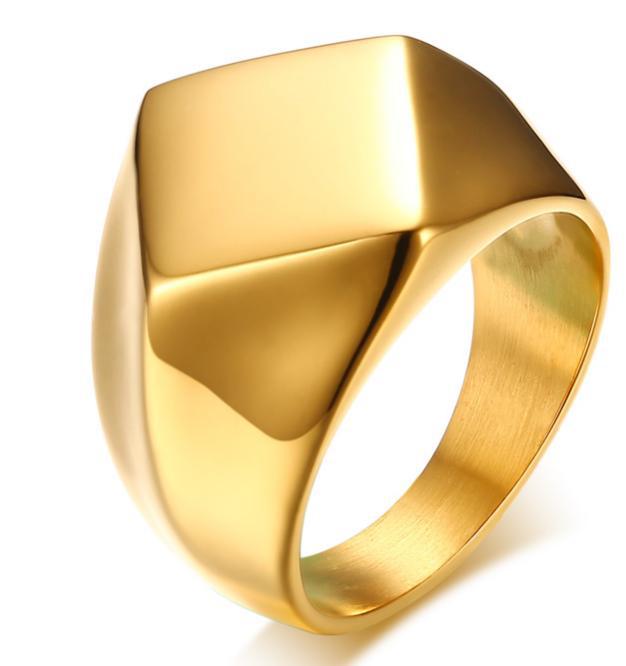 Irregular Diamond-Shaped Solid Titanium Steel Ring