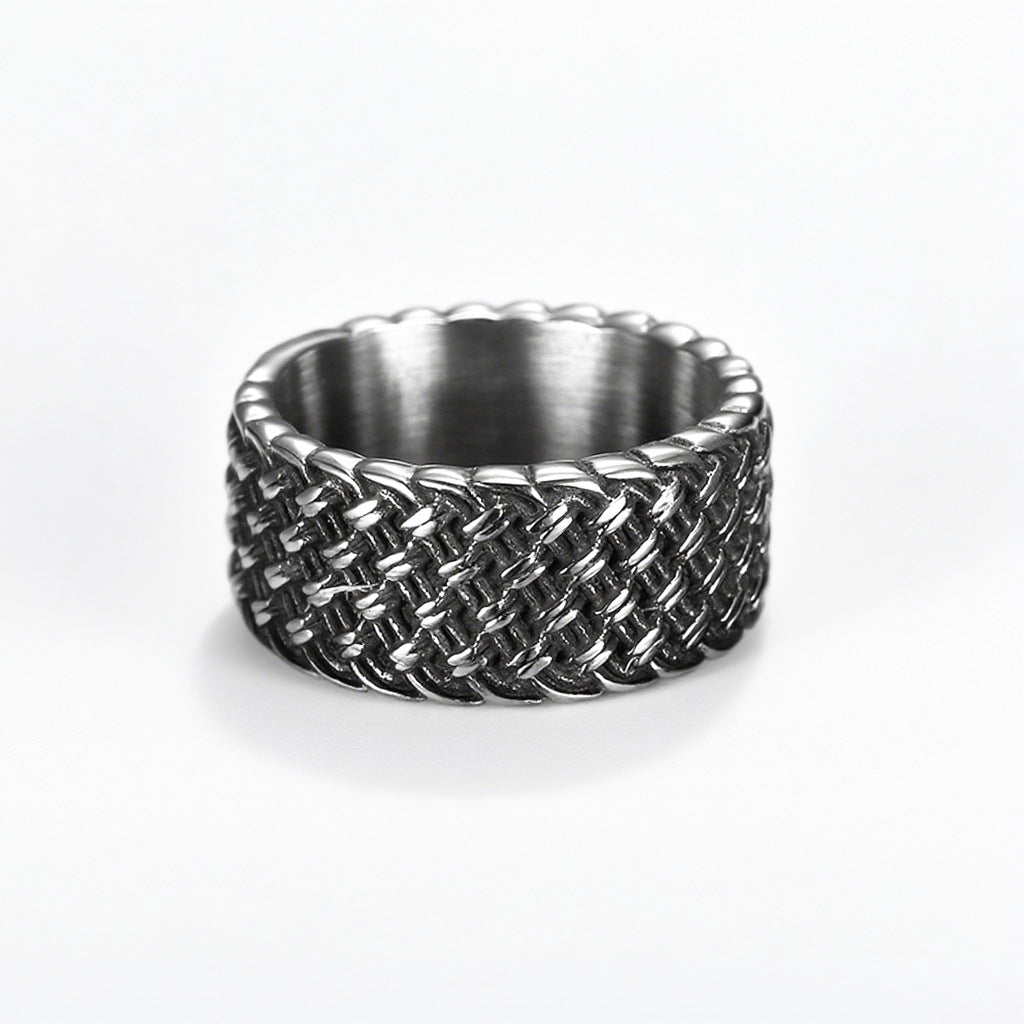 Circle Ring Titanium Steel Men's Vintage Band