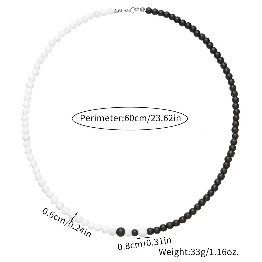 Black Onyx Necklace with Black Glass Beads