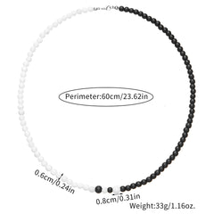 Black Onyx Necklace with Black Glass Beads