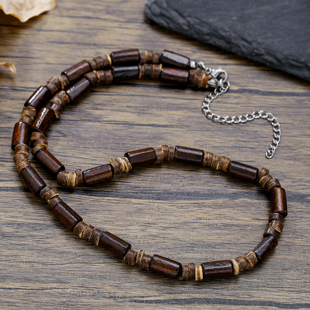 Black Onyx Ethnic-Style Surfer Men's Gift Vintage Necklace