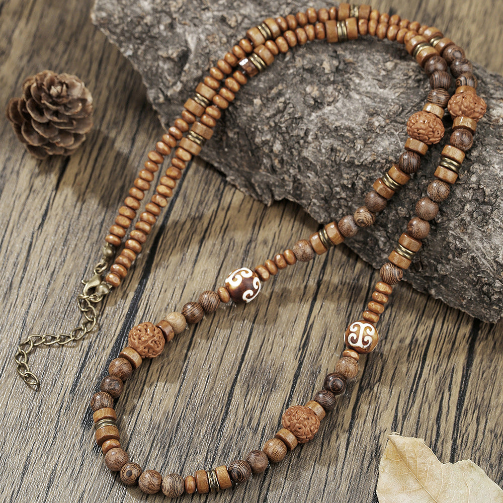 Black Onyx Ethnic-Style Surfer Men's Gift Vintage Necklace