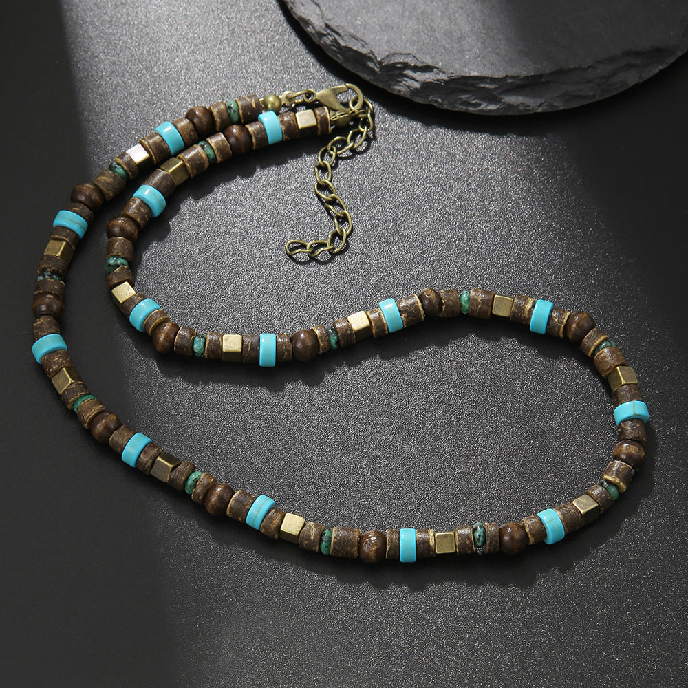 Black Onyx Ethnic-Style Surfer Men's Gift Vintage Necklace