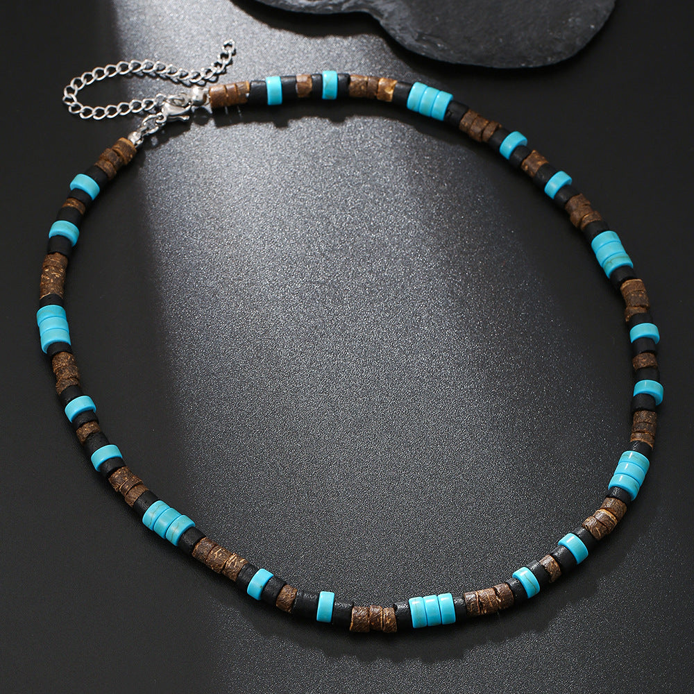Black Onyx Ethnic-Style Surfer Men's Gift Vintage Necklace