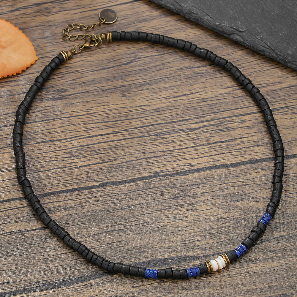 Black Onyx Ethnic-Style Surfer Men's Gift Vintage Necklace