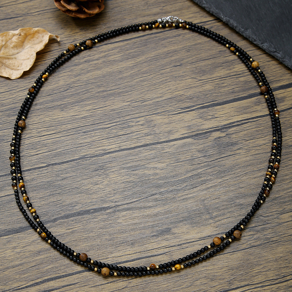 Black Onyx Ethnic-Style Surfer Men's Gift Vintage Necklace