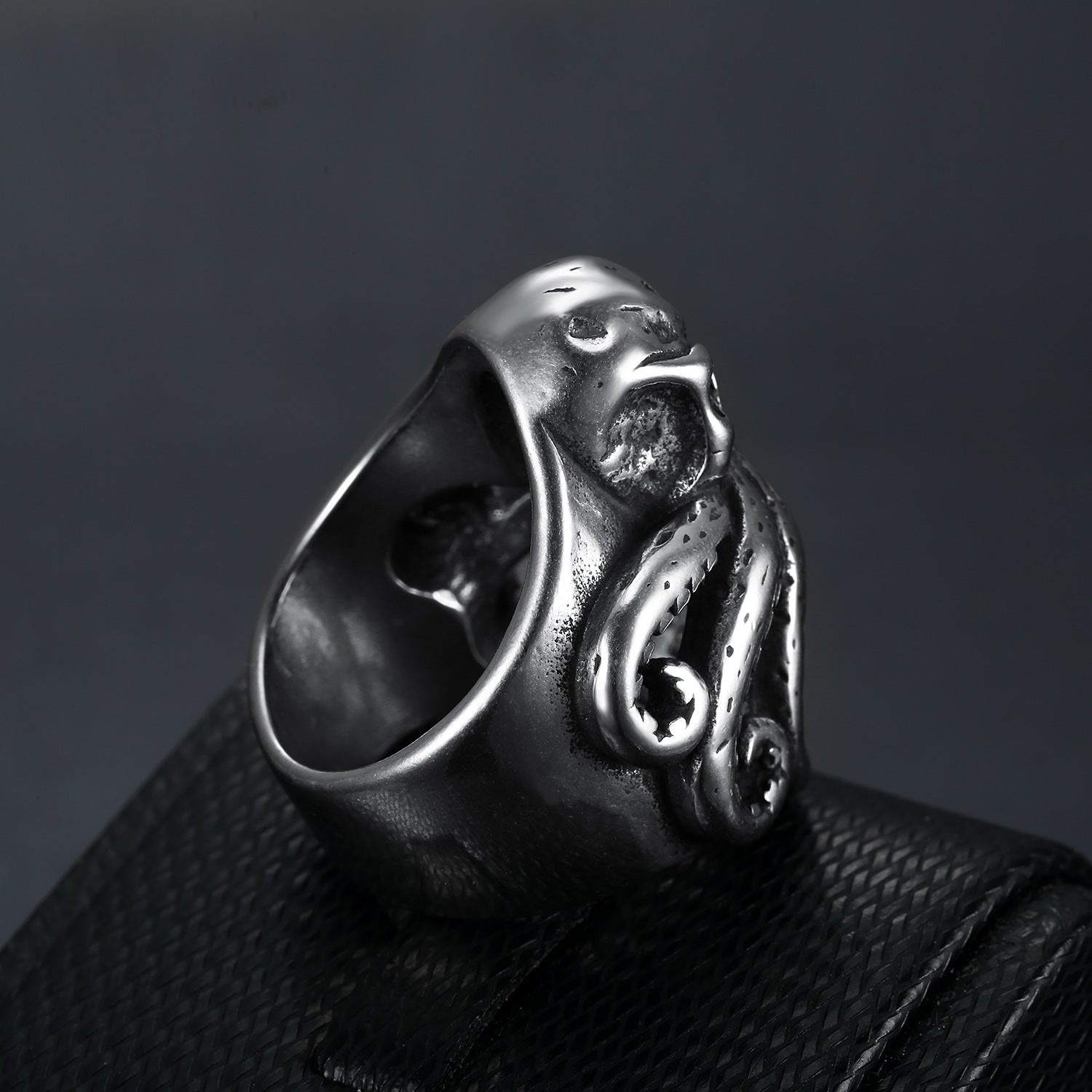 Vintage Punk Men Octopus Titanium Steel Ring