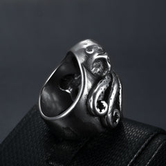 Vintage Punk Men Octopus Titanium Steel Ring