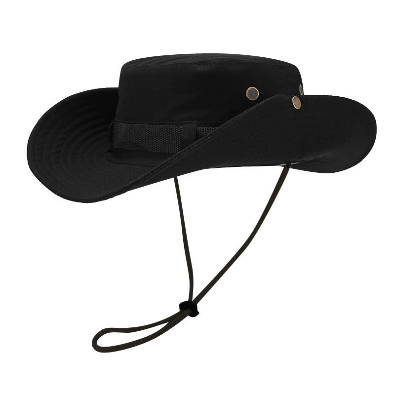 Hiking Mountaineering Hat Men's Big Hat Sunscreen Fisherman Hat Women's Outdoor Fishing Hat Western Cowboy Sunshade Hat