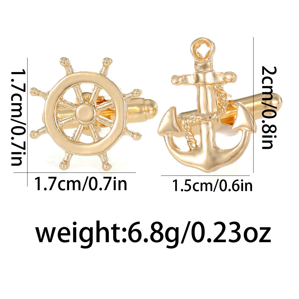 Creative New Men's Nautical Distinctive Rudder Cufflinks French Shirt Sleeve Nails Accessories