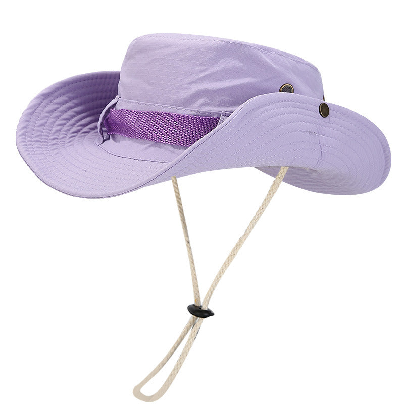 Hiking Mountaineering Hat Men's Big Hat Sunscreen Fisherman Hat Women's Outdoor Fishing Hat Western Cowboy Sunshade Hat