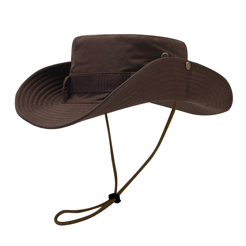 Hiking Mountaineering Hat Men's Big Hat Sunscreen Fisherman Hat Women's Outdoor Fishing Hat Western Cowboy Sunshade Hat